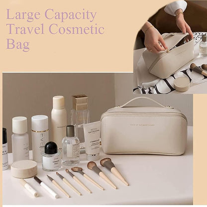 Beige Large Capacity Cosmetic Bag