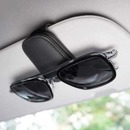 Magnetic Leather Car Glasses Holder