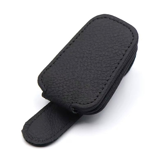 Magnetic Leather Car Glasses Holder