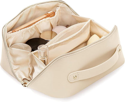 Beige Large Capacity Cosmetic Bag