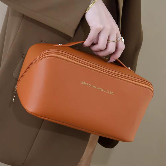 Brown Large Capacity Cosmetic Bag